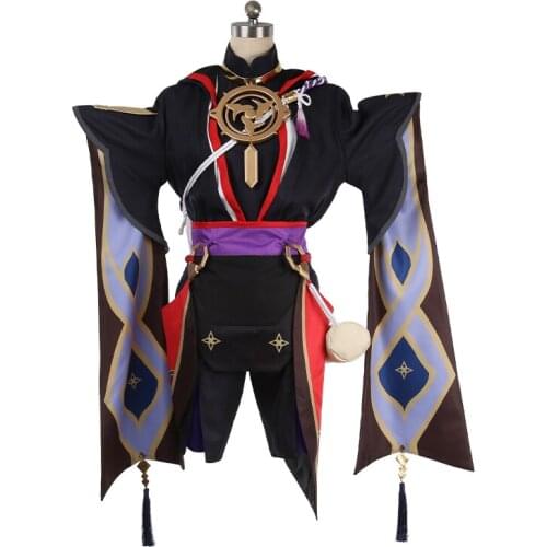 Game Genshin Impact Scaramouche Cosplay Costume Anime Project Halloween Adult Jacket Tops Lining Pants Accessories Sets Props