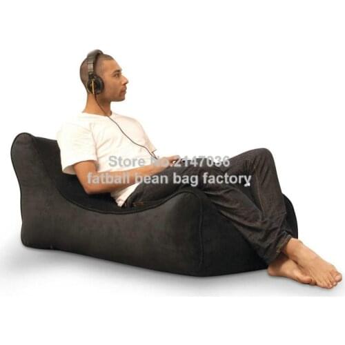 Extra Man size Black bean bag chair, home seat furniture, outdoor beanbag sofa seats