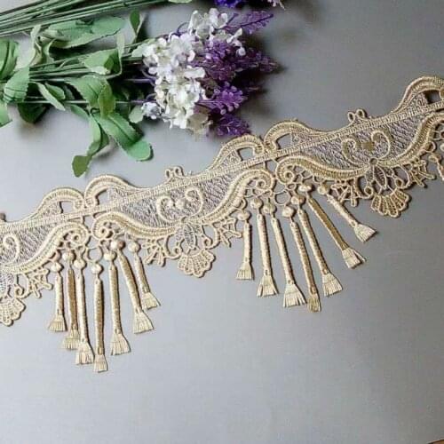 2 yards 182 cm Strip Tassel Lace Ribbon Trims Embroidery Flower Webbing for Sofa Cushion Decor Curtain Trimmings Blue New