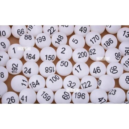 Digital letter game number 1-200 tennis ball lottery promotional ball for Recreational activities pingpong ball
