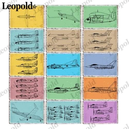 Cartoon Airplane Metal Tin Plate Fighter Card Board Color Background Metal Poster Wall Art Bar Club Home Decoration Accessories