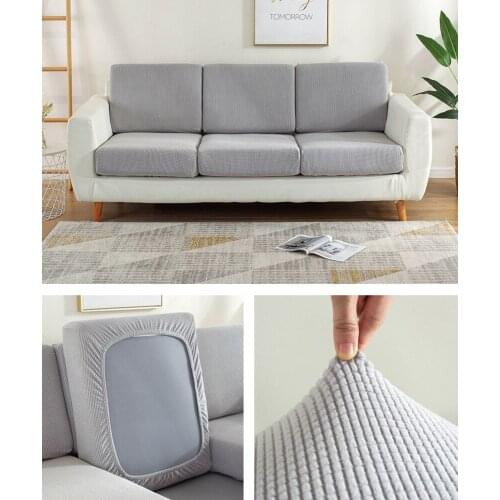 Stretch 1/2/3/4 Seater Sofa Cushion Cover Elastic Solid Adjustable Slipcovers All-inclusive Universal Protectors For Living Room