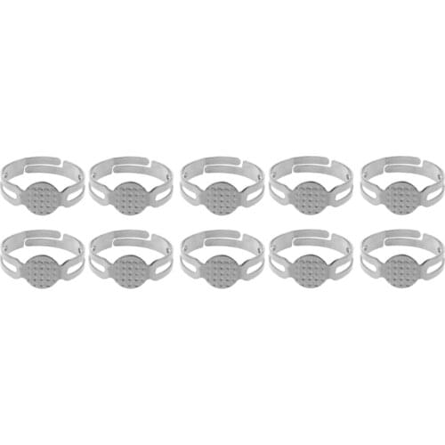 2021 New 10PC/Lot 8mm Metal Flat Ring Base Blank Findings Glue On Pad DIY Jewelry Making 2020 trend