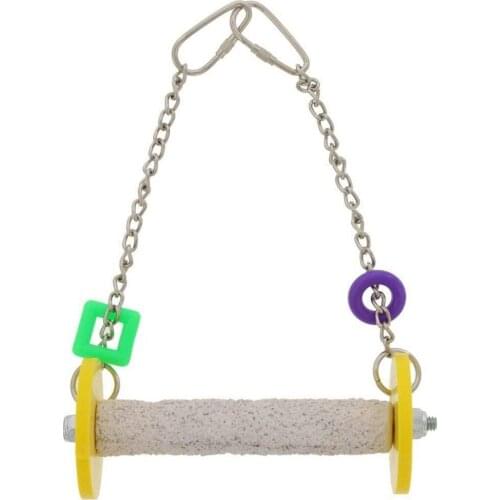 New Funny Parrot Swing Hanging Toy Bird Hanging Perch Multi-Purpose Parrot Swing Bird Chew Toy Pet Supplies Random Color