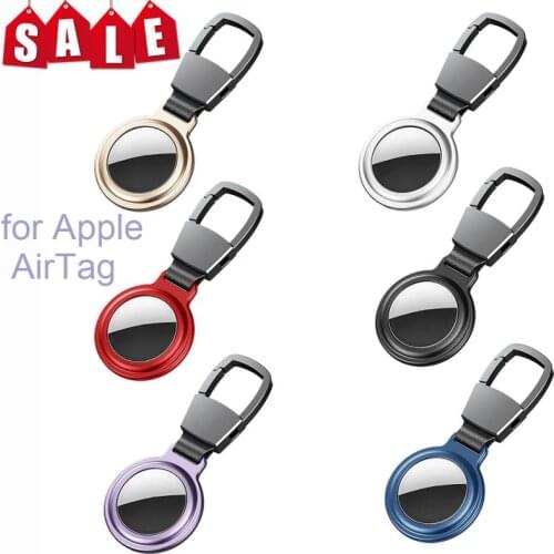 360 Full Magnetic Case For Airtags Metal Bumper Sleeve Antilost Device Keychain For Apple Airtags Case Leather Protective Sleeve