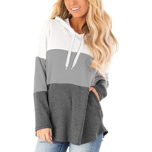 Casual vintage High street women sweetshirts harajuku grunge Stripe Splicing y2k pullover Winter long sleeve Oversized hoodie