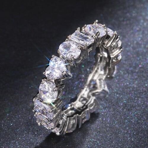 Silver Color Wedding Engagement Ring with Bling Zircon Stone for Women Fashion Jewelry 2021 New
