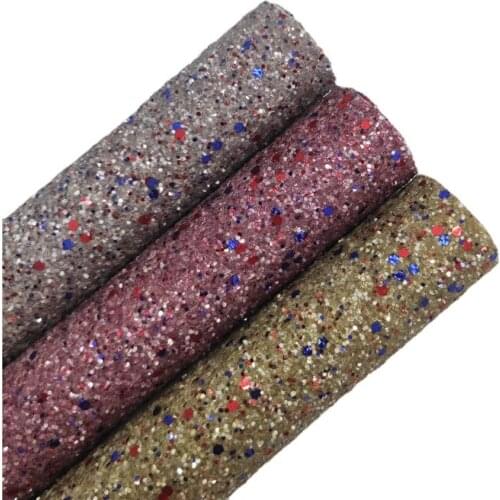 Plum Silver Gold Chunky Glitter Vinyl Fabric Sheet Felt Backing Synthetic Leather Faux Vinil For Bows Earrings DIY A4 SIZE R288