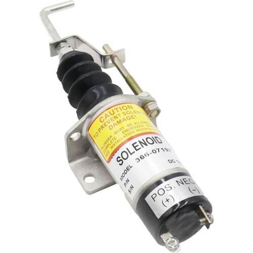 Fuel Shutdown Shut Off Solenoid Valve 366-07197 for Lister Petter Diesel Engine Fuel Stop Solenoid Power-off Valve with Support