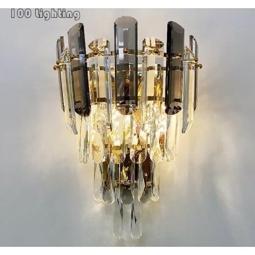 Modern Crystal LED Wall Lamp Home Deco Gold Metal Living Room Bedroom Aisle Wall Sconce E14 G9 Bulb Surface Mount Dropshipping