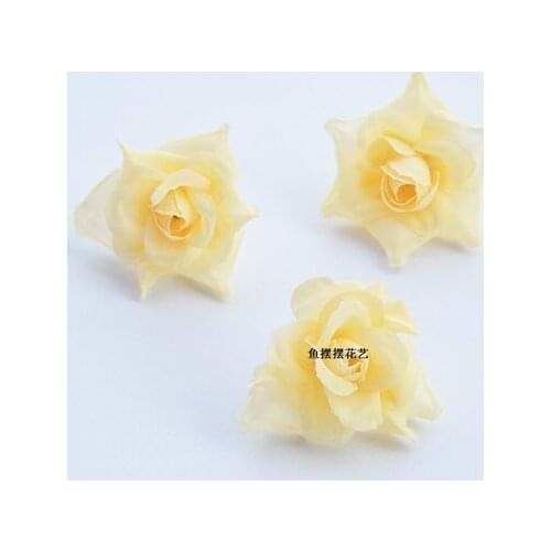 A4 Home &wedding decoration silk flowers artificial flowers Simulated Rose 4CM Curly Lace Flower DIY Hairpin Ring Silk Rose