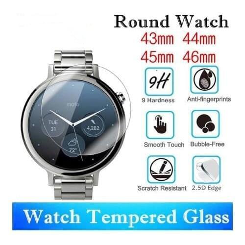 400pcs Universal Round Smartwatch Tempered Glass Diameter 43mm 44mm 45mm 46mm Screen Protector Protective Film