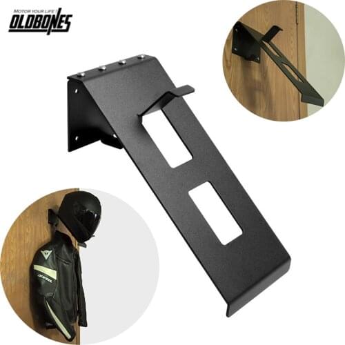 Universal Aluminum Mount Motorcycle Helmet Wall Holder Hook Jacket Bags Rack Hangers Double Hook Powder Coated Helmet Bracket