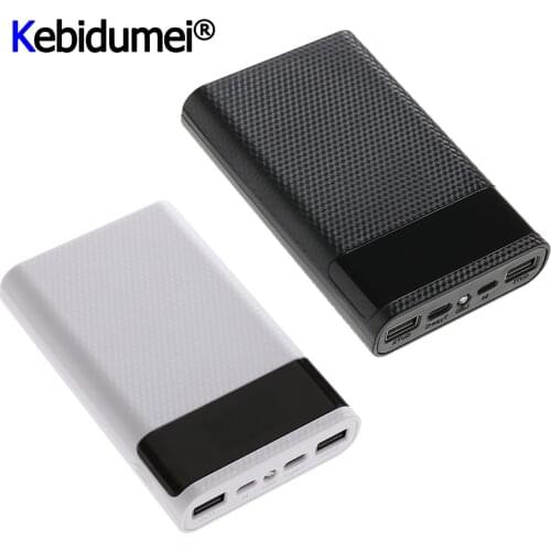 QC 3.0 Fast Charge Dual USB Type C Power Bank Case DIY 4x18650 Mobile Phone 15000mAh Battery Storage Box Without Battery