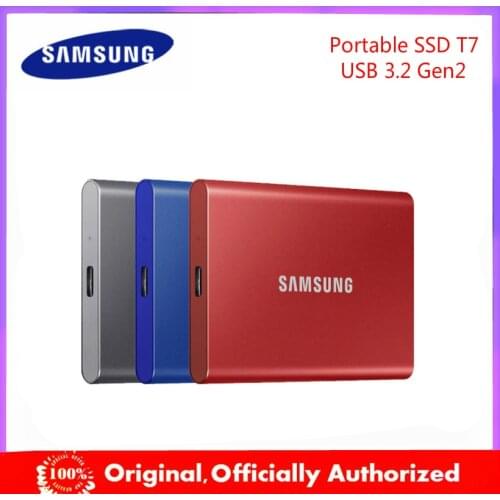 Samsung T7 portable SSD 2TB 1TB 500GB External Solid State Drives Type-C USB 3.2 Gen2 compatible for laptop