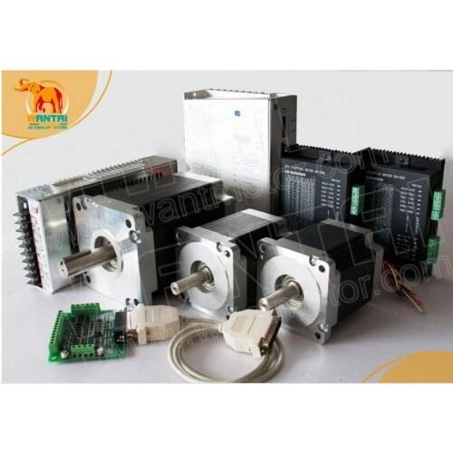 High Quality! CNC Router Wantai 3 Axis CNC 1600oz-in&4200oz-in+ Driver DQ860MA&DQ2722M Controller Plasma Engraver Kit