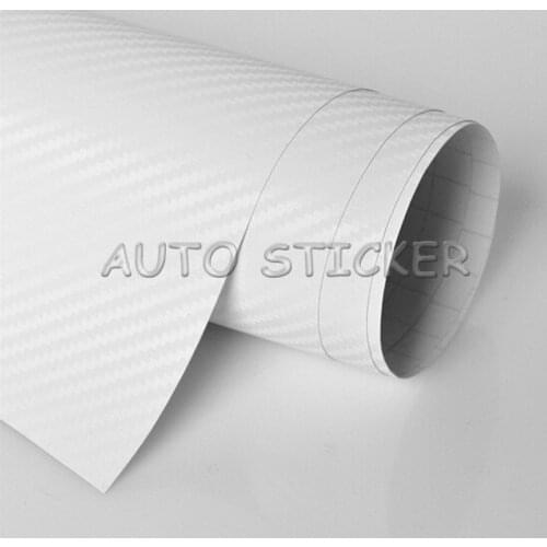 Premium White 3D Carbon Fiber Vinyl Car Wraps Car-styling Carbonfiber Car Wrap Foil Adhesive Sticker Car Motorbike Decal