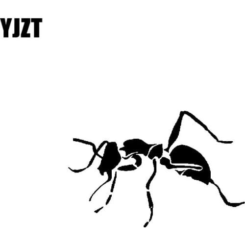 YJZT 15CM*9.9CM Cartoon Original Laborious Ant Delicate Vinyl Decal Cool Car Sticker Black/Silver C19-0842