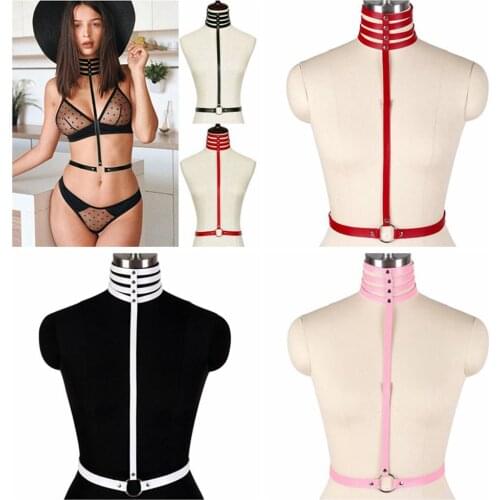 Harness For Women Collar Accessories Sexy Lingerie Sword Belt Adjust Waist Size Bondage Neck Punk Gothic Style Suspender