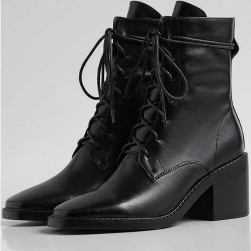 QZYERAI 2021 Genuine Leather Women Boots Winter Woman Shoe Fashion Female Breathable Cowhide Bootie Modern Boots