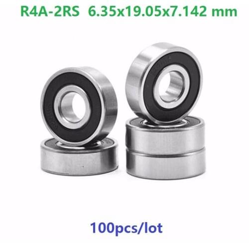 100pcs/lot R4A-2RS R4ARS R4A 2RS 1/4" x 3/4" x 9/32 inch shielded bearing Deep Groove Ball bearing Miniature 6.35x19.05x7.142 mm