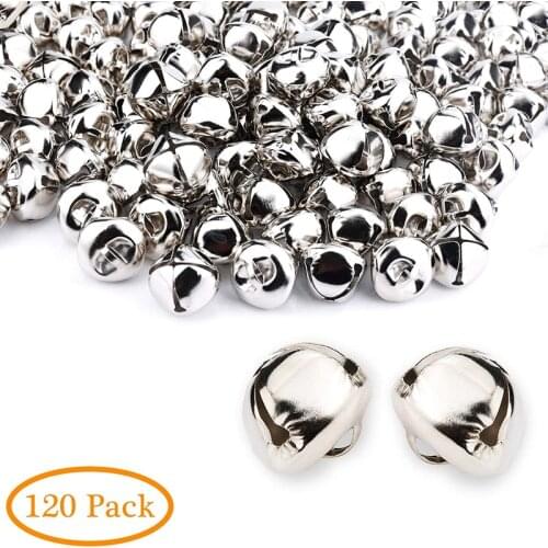 120pcs 25mm Gold Silver Bell Christmas Jingle Bells Iron Pendants Hanging Christmas Tree Ornaments Big Loose Beads Bell Crafts