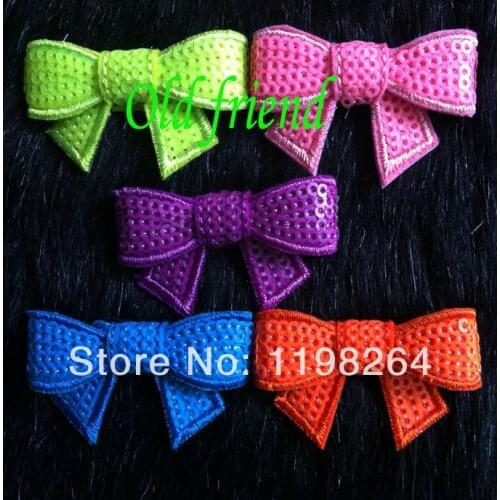 2'' Cute Neon Sequin bows For headbands 5 color IN STOCK Free Shipping 150pcs/lot