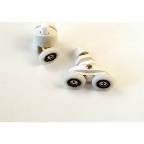 2 pieces of white nylon sliding door pulley, glass door pulley, bathroom accessories, wheel, suspension pulley for shower