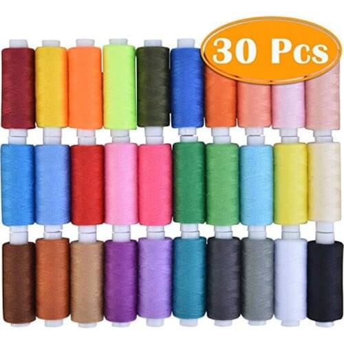 30 Assorted Color Polyester Sewing Thread Spools 250 Yards Each Hand Sewn&Machines Patchwork Sewing Threads Sewing Accessories
