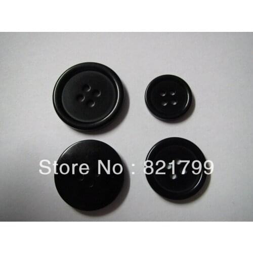 36L black resin button for garment 4 holes button black ployster button whosale