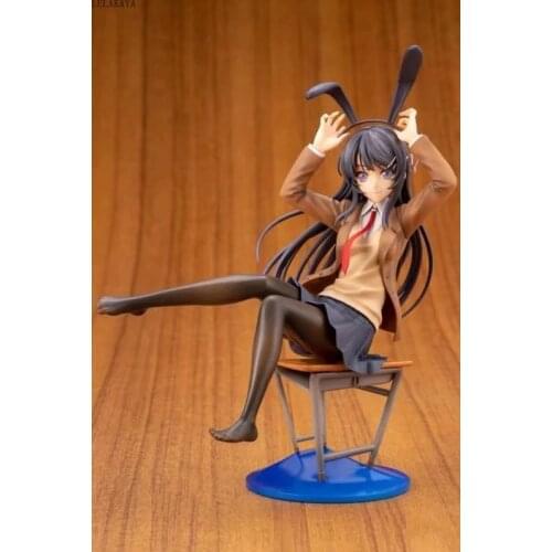 Anime 20cm Aniplex Rascal Does Not Dream of Bunny figure Senpai Sakurajima Mai Chair Ver. 1/7 PVC Action Figure Model Toy New