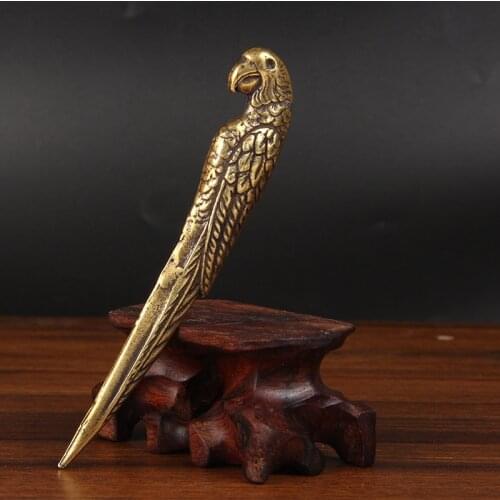 The parrot tea knife brass small place television cabinet wine accessories brass handicrafts gifts wholesale can be customized