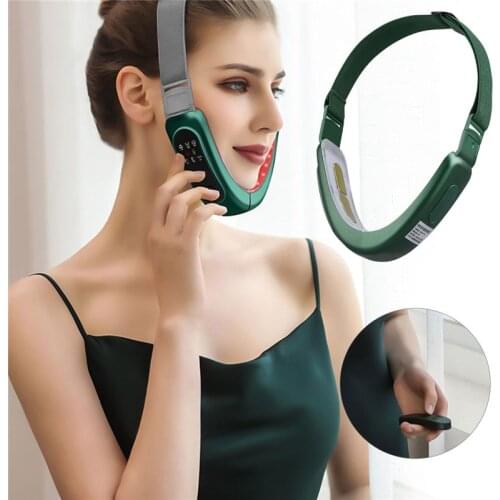 CkeyiN Chin Line Up Lifting Belt Machine LED Photon MagneticTherapy Facial Lifting Slimming Vibration Massager V Face Care