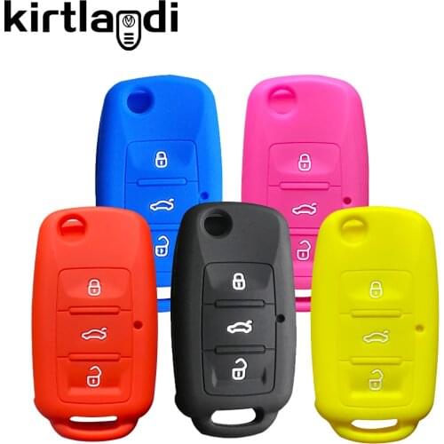 Silicone Key Case Cover Holder for VW Volkswagen Passat B5 Polo T4 Golf 4 for Seat Leon 1 Altea Ateca Skoda Octavia A5 Superb