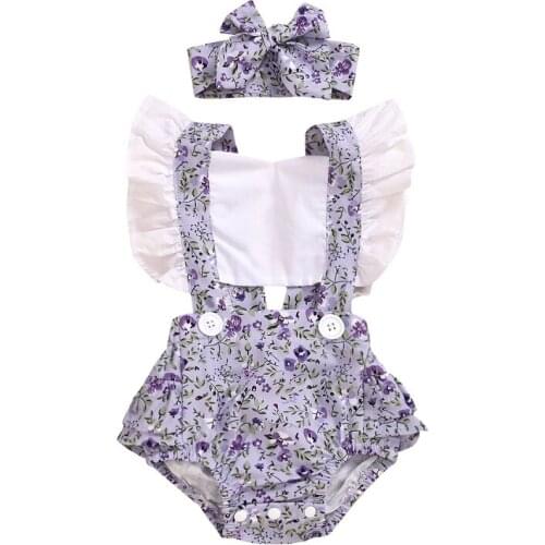 Summer Baby Girls Romper Infant Newborn Sleeveless Girls Floral One-pieces Jumpsuit Baby Cotton Soft Clothes Outfits 2020