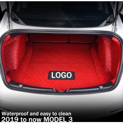 For Tesla Model 3 High Quality Interior Auto Protector Accessories Leather Carpet Car Trunk Mat Pad
