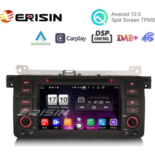 Erisin ES8746B 7" Android 10.0 Car Stereo GPS DAB+ CD DVD CarPlay DSP for BMW E46 318 320 325 M3 Rover75 MG ZT