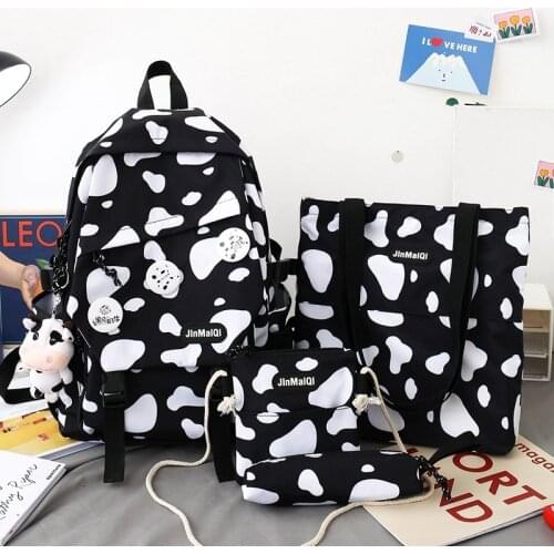 4Pcs/set Canvas Backpacks Women School Bags for Teenage Girls Book Bags Students New Travel Backpacks Female Rucksack 58