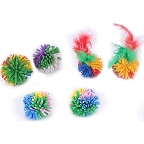 Cat toy EVA ball colorful flower cat scratch color random 4-5cm pet supplies