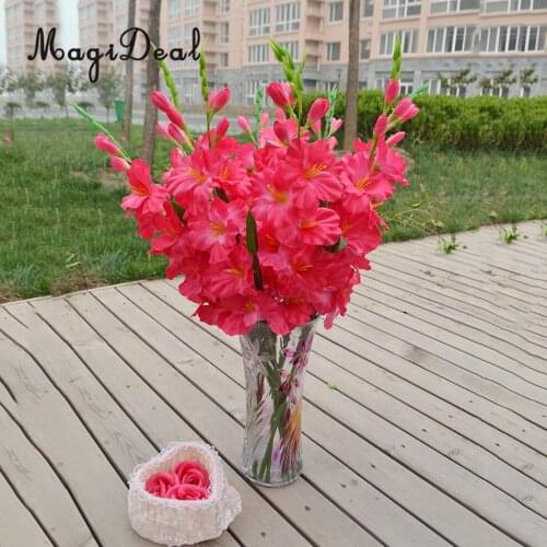 MagiDeal 1x Artificial Simulation Gladiolus Flower Stem Wedding Home Decor Rose Artificial Flowers Home Decoration