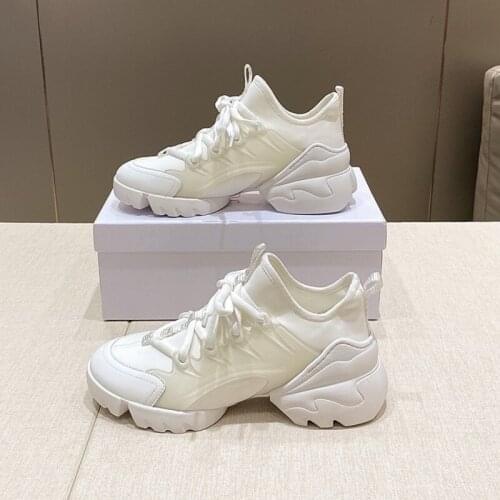 Womens Luxury Sneakers 2021 Ladies Fashion Spring Autumn Woman Leather Lace-up Sports Leisure Shoes High Quality Female Shoes