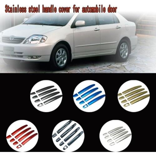Car door handle cover stainless steel Chrome decorative sticker For Toyota Corolla E120 E130 2001 2002 2003 2004 2005 2006