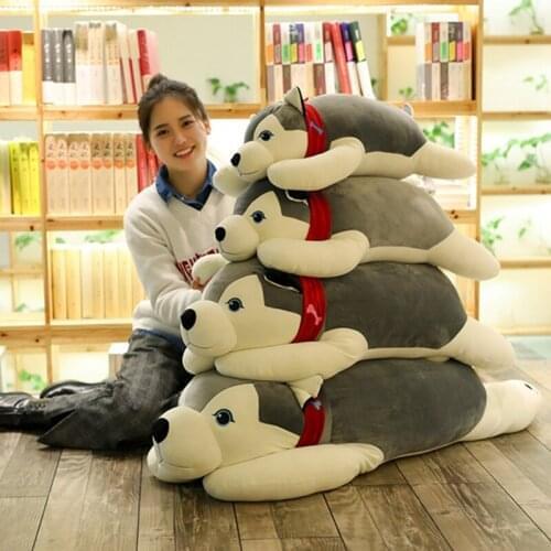 75cm Cute Lifelike Siberian Husky Dog Plush Stuffed Animal Toys Dolls Plush Pillow Cushion Pet Dog Baby Kids Gifts