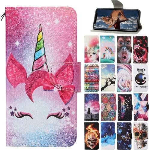 Cute Cat Totem Phone Case for OPPO A15 A12 A5 A9 2020 A53 A73 A93 A31 A92 A72 A52 Case Magnetic Flip Wallet Leather Cover Women
