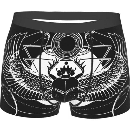 Winged Scarab And Sun Disc Goth 1980s Subculture Rock Romance Underpants Homme Panties Mens Underwear Sexy Shorts Boxer Briefs