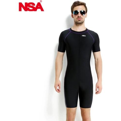 NSA swimwear arena men swimsuit piece plus size swimming suit competitive swim suits boys racing swimsuits short sleeve