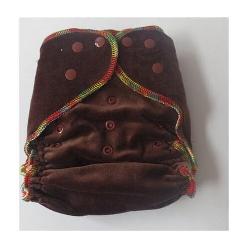 2021 New Arrival Double Rows Snaps Natural Bamboo Velour Cloth Diaper NO PUL Fitted One Size 1 pcs Nappy With 2 Inserts