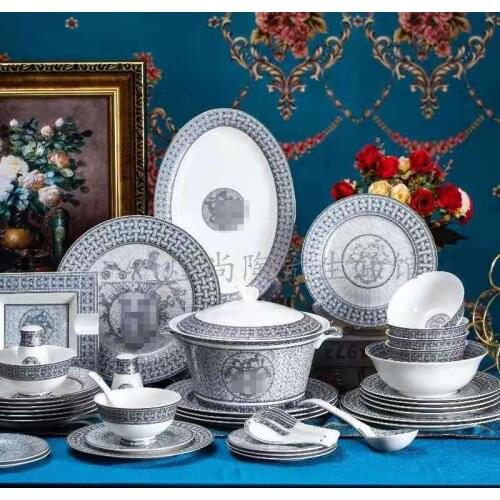 Gift box for luxury European 58 western style ceramic tableware bone porcelain plate