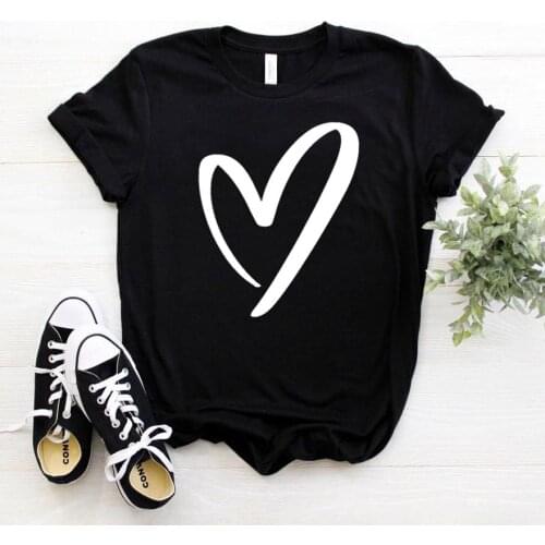 Heart Print Women tshirt Cotton Casual Funny t shirt For Lady Girl Top Tee Hipster Drop Ship NA-273