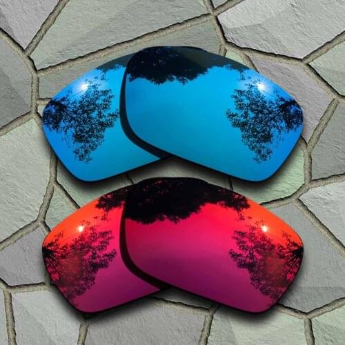 Sky Blue&Violet Red Sunglasses Polarized Replacement Lenses for Oakley Fuel Cell